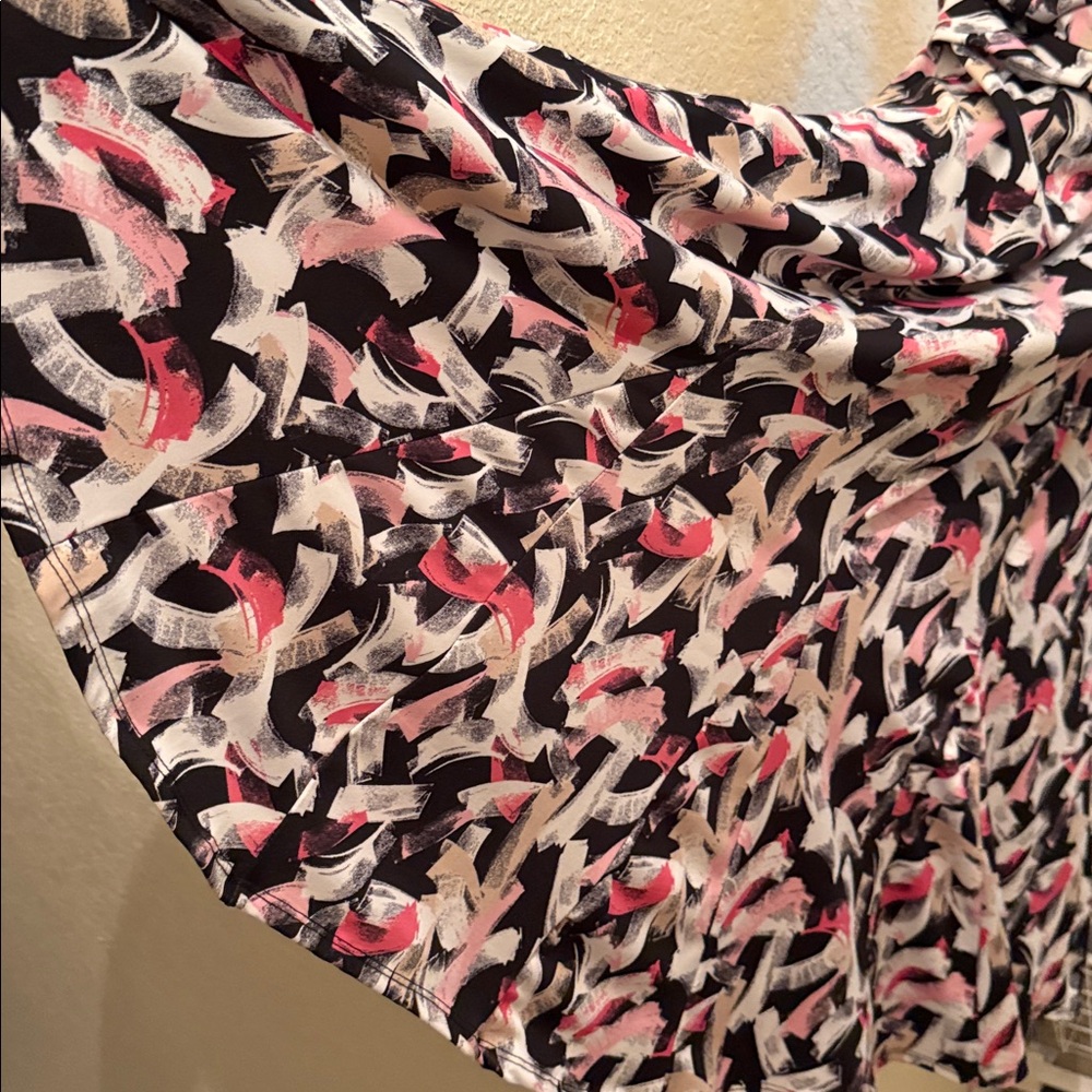 Perceptions Black and Pink Patterned Midi Dress - image 10